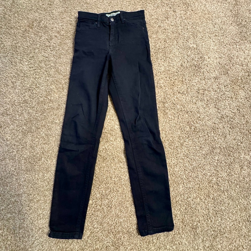 EUC TOPSHOP Jamie Black Skinny Jeans High Rise Stretch Denim Size W26 x 30